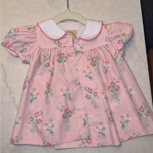 Beaufort Bonnet Company Tabitha's Teacher Pet Dress Pink White Collar Size 0-6M